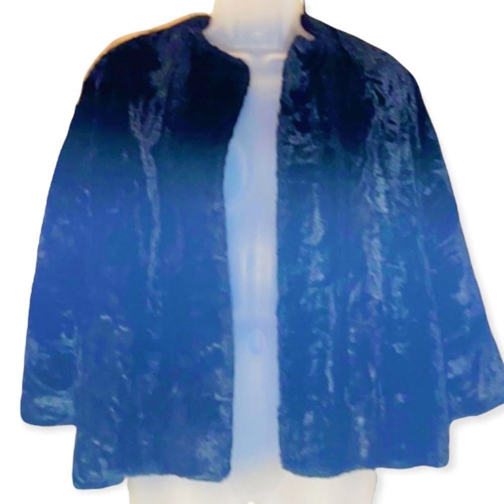 Vintage Faux Seal Fur Swing Capelike Coat 1940s or 1950s